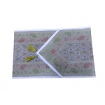 Indian Silk Table Runner with 6 Placemats & 6 Coaster in WhiteColor Size 16x62